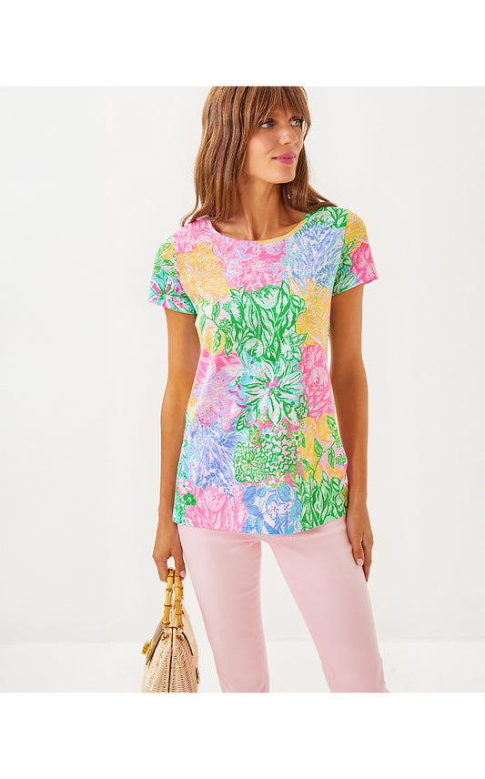 ETTA SCOOP-NECK, MULTI BRIGHT DELIGHT PATCH