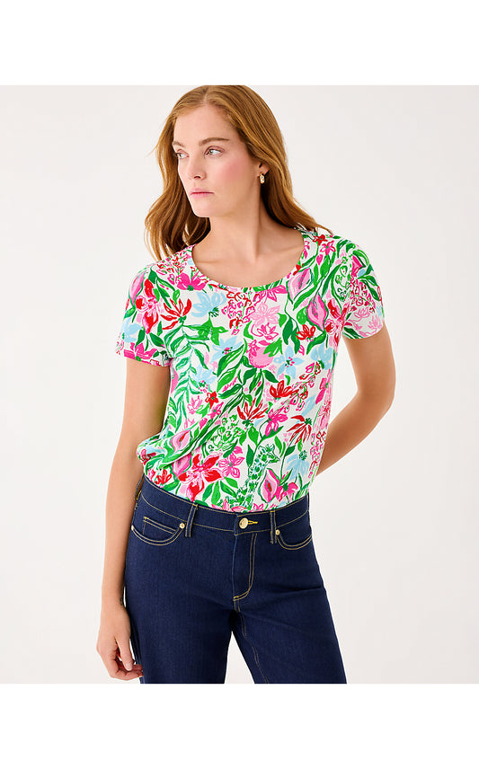 ETTA SCOOP-NECK, MULTI GLOWING GARDENS