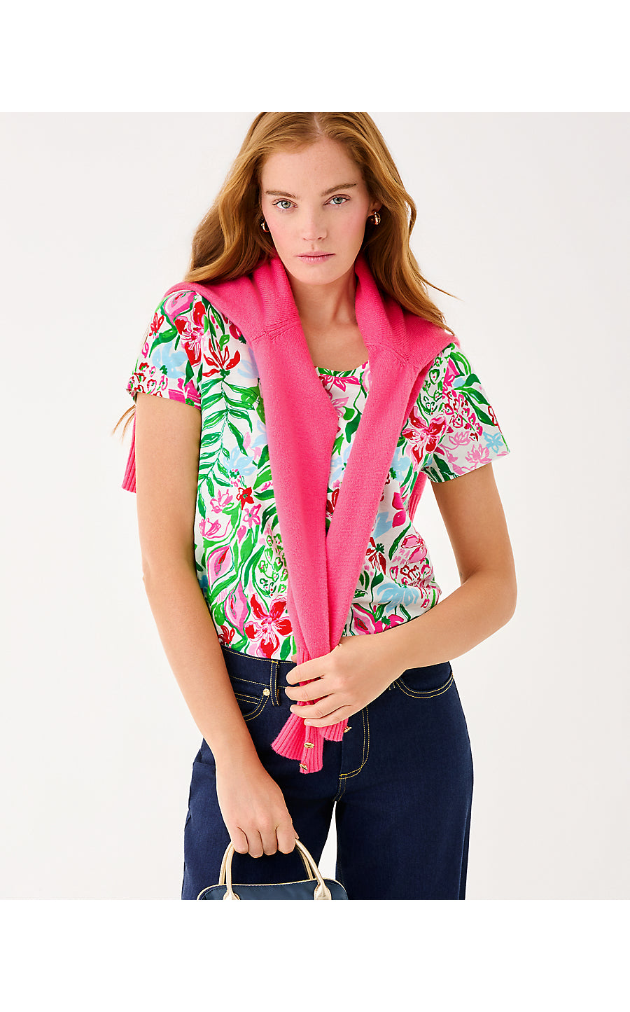 ETTA SCOOP-NECK, MULTI GLOWING GARDENS