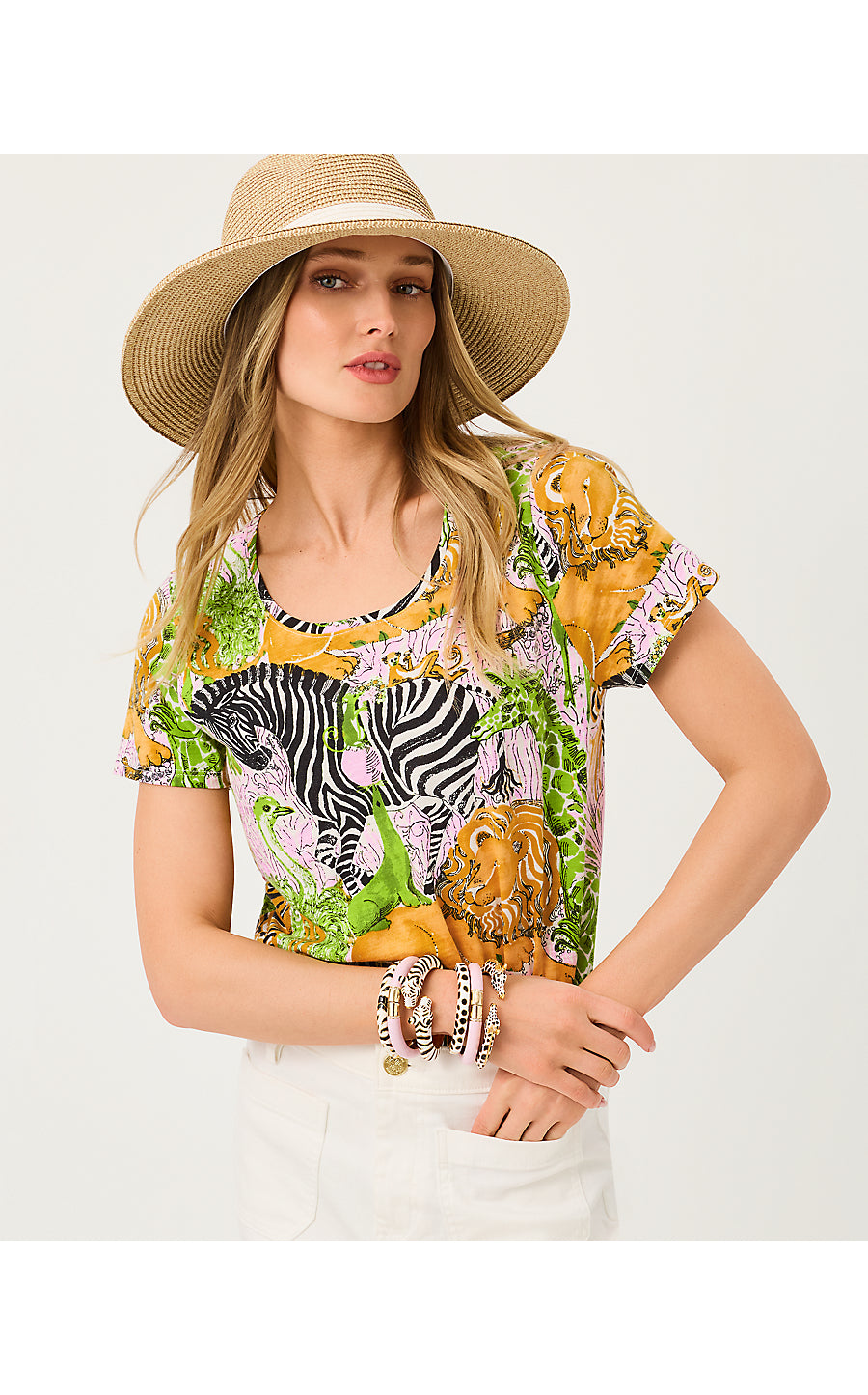 ETTA SCOOP-NECK, MULTI LILLYS ZOO