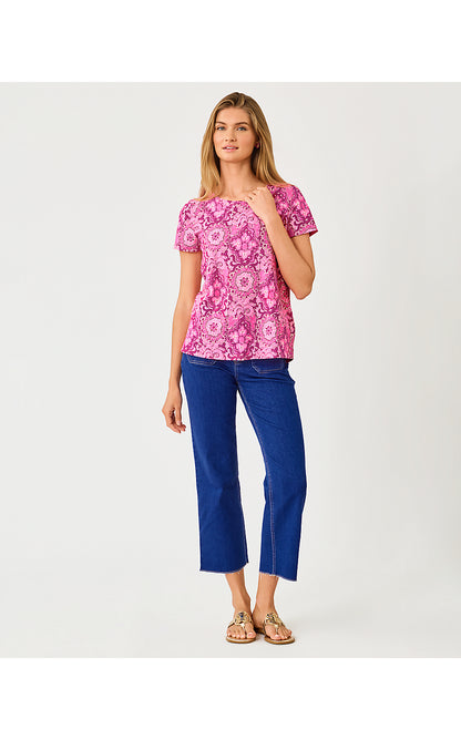 ETTA SCOOP-NECK, PINK ASTER THE CASBAH ALLOVER