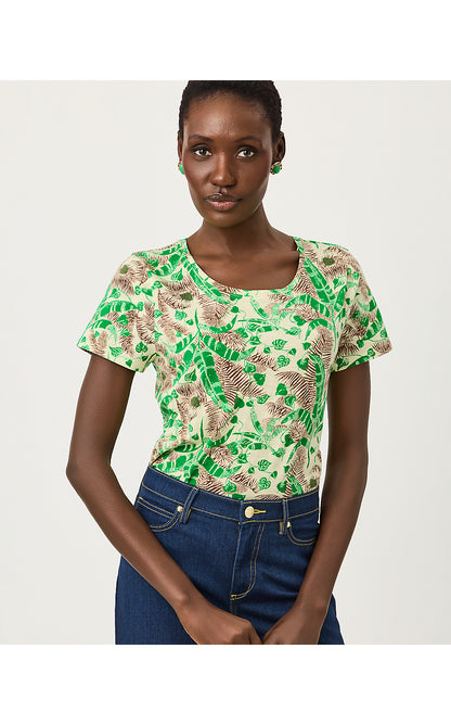 ETTA SCOOP-NECK, VANILLA SPICE HIDE AND LEAF