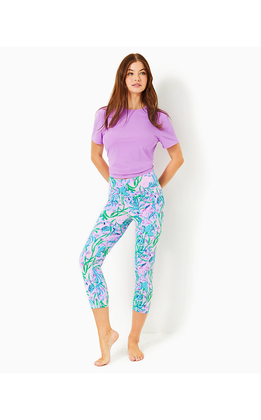 WEEKENDER HIGH RISE CROP LEGGING, MULTI SEACRET ESCAPE