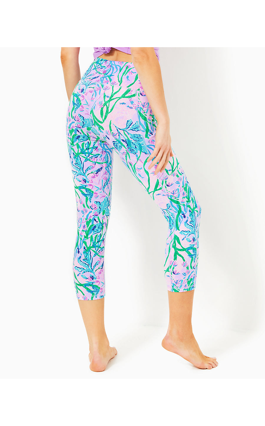 WEEKENDER HIGH RISE CROP LEGGING, MULTI SEACRET ESCAPE