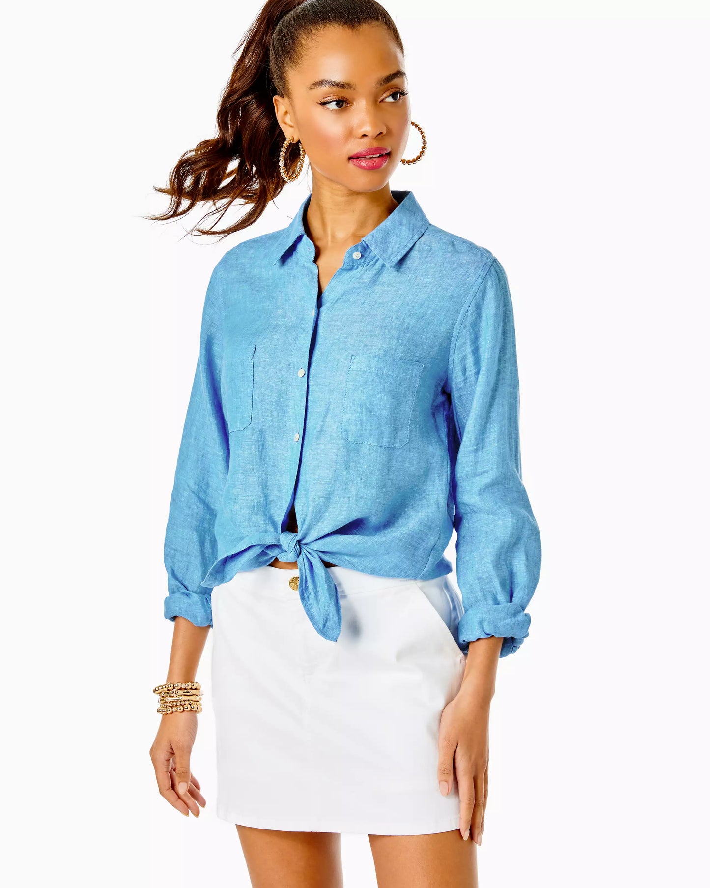 SEA VIEW BUTTON DOWN, BECKON BLUE X SEA SALT BLUE