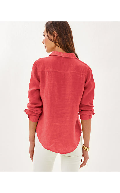 SEA VIEW BUTTON DOWN, CANE CORAL X SORBET PINK
