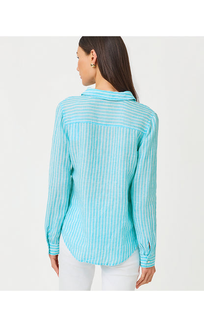 SEA VIEW BUTTON DOWN, CAPRI BLUE SAINT TROPEZ STRIPE