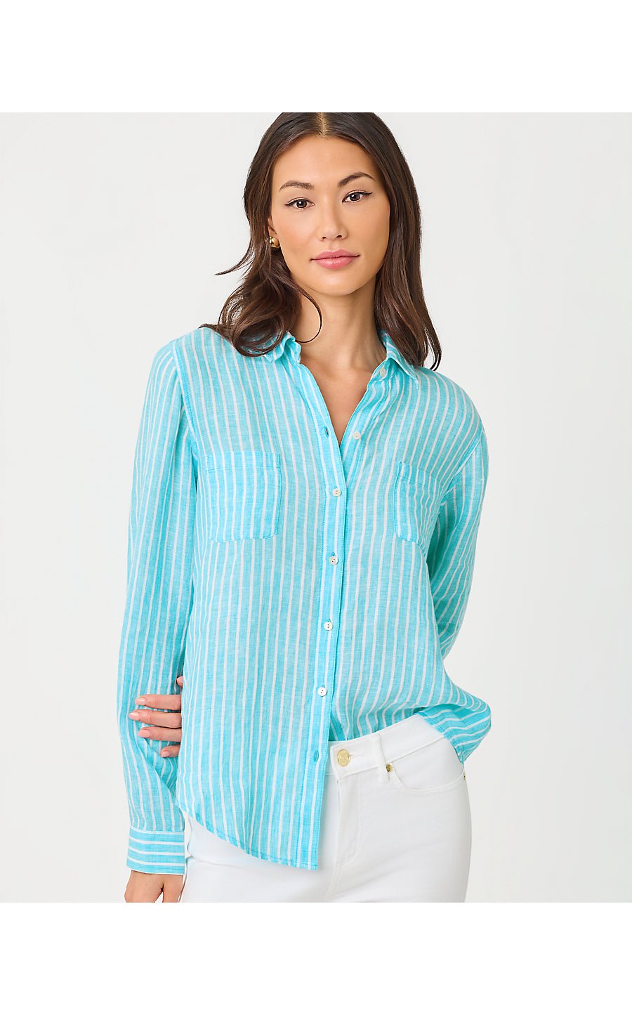 SEA VIEW BUTTON DOWN, CAPRI BLUE SAINT TROPEZ STRIPE