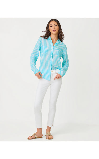 SEA VIEW BUTTON DOWN, CAPRI BLUE SAINT TROPEZ STRIPE
