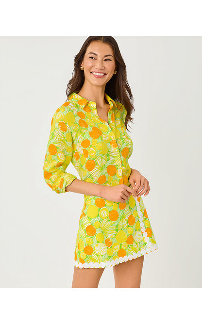 SEA VIEW BUTTON DOWN, ISLAND PALM ZESTY