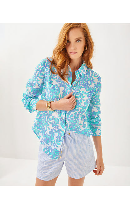 SEA VIEW BUTTON DOWN, JACARANDA BLUE SIMPLY THE ZEST