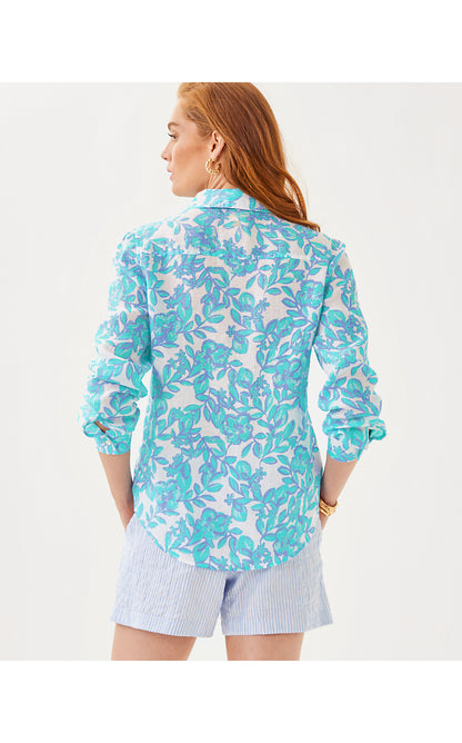 SEA VIEW BUTTON DOWN, JACARANDA BLUE SIMPLY THE ZEST