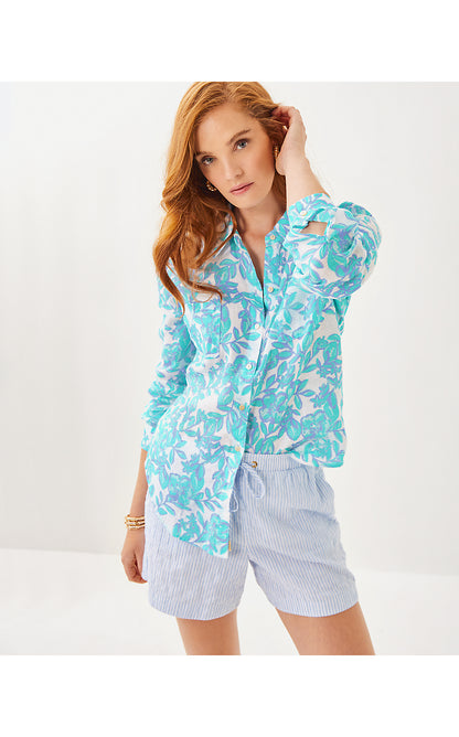 SEA VIEW BUTTON DOWN, JACARANDA BLUE SIMPLY THE ZEST