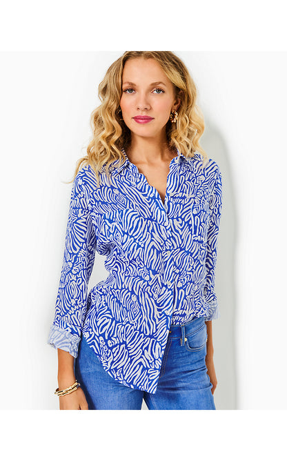 SEA VIEW BUTTON DOWN, MARTINIQUE BLUE ZEE BEBE