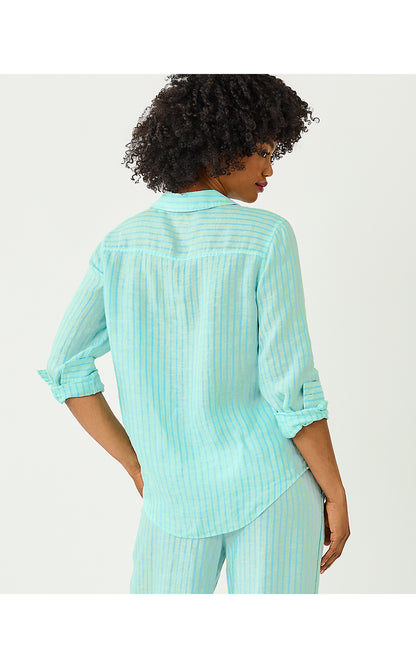 SEA VIEW BUTTON DOWN, MINT CONDITION X CAPRI BLUE SAINT TROPEZ STRIPE