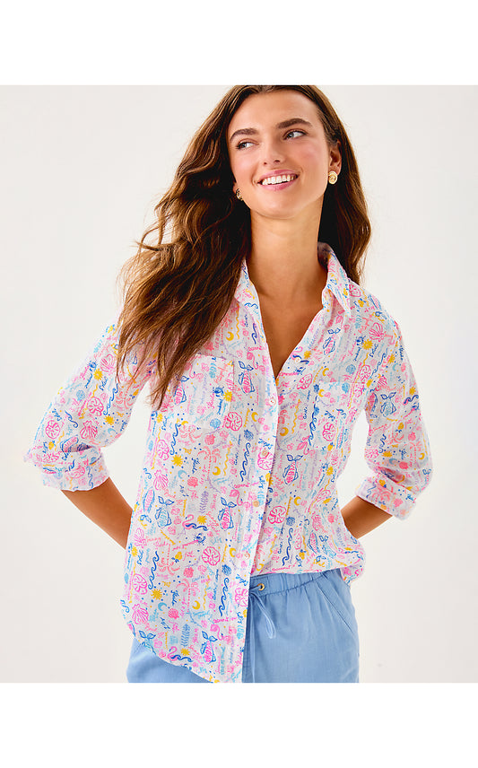 SEA VIEW BUTTON DOWN, MULTI SUMMER SERENADE