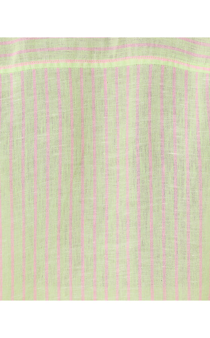 SEA VIEW BUTTON DOWN, PISTACHIO MACARON X CONCH SHELL PINK SAINT TROPEZ STRIPE