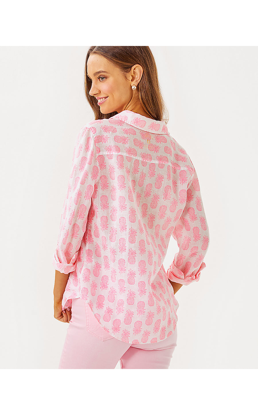 SEA VIEW BUTTON DOWN, ROUSSEAU PINK SLICE OF SUNSHINE