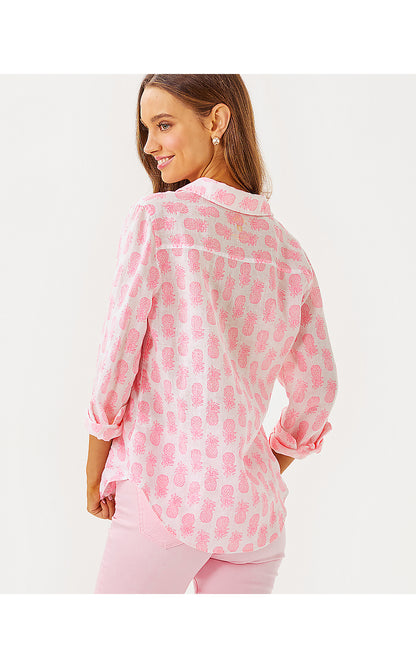 SEA VIEW BUTTON DOWN, ROUSSEAU PINK SLICE OF SUNSHINE