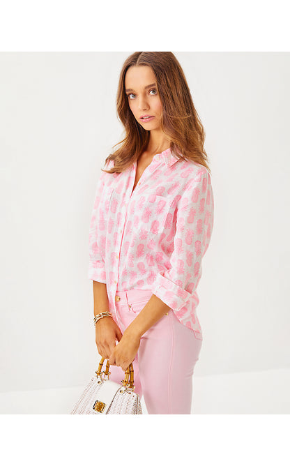 SEA VIEW BUTTON DOWN, ROUSSEAU PINK SLICE OF SUNSHINE