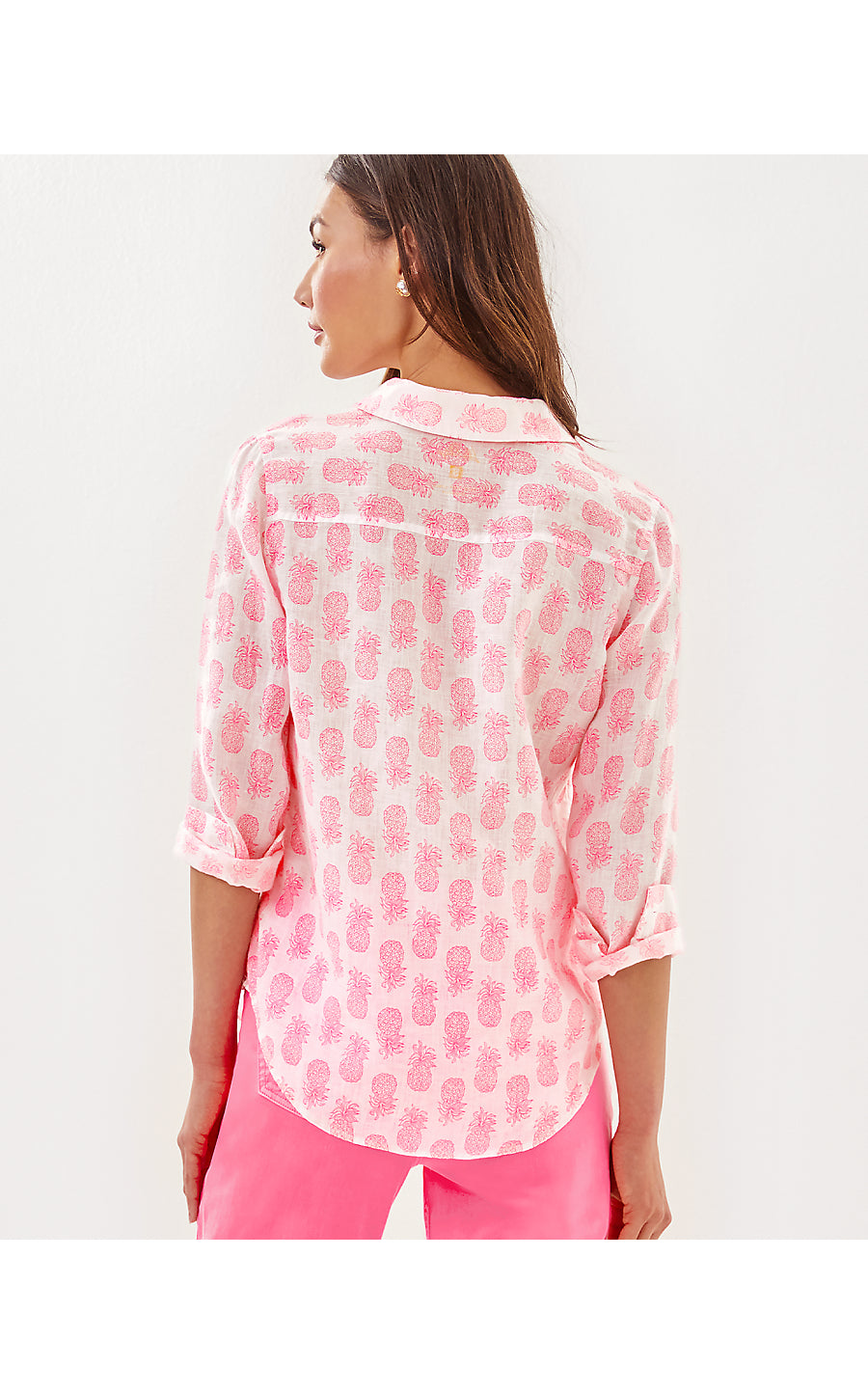 SEA VIEW BUTTON DOWN, ROUSSEAU PINK SLICE OF SUNSHINE
