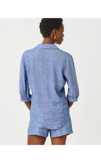 SEA VIEW BUTTON DOWN, STARLIGHT NAVY X RESORT WHITE