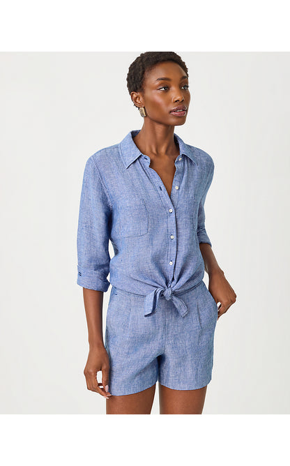 SEA VIEW BUTTON DOWN, STARLIGHT NAVY X RESORT WHITE