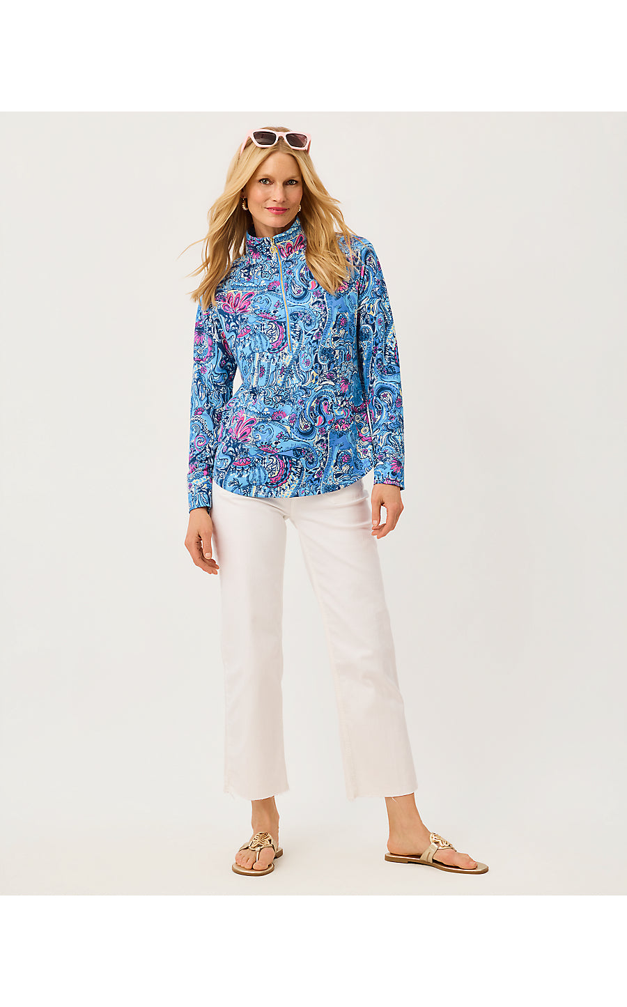 UPF 50+ SKIPPER POPOVER, MULTI PAISLEY PARADE