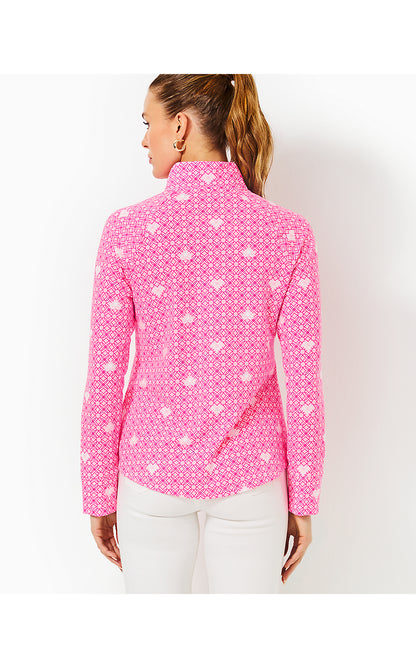 UPF 50+ SKIPPER POPOVER, PASSION FRUIT PINK FLUTTERING HEARTS