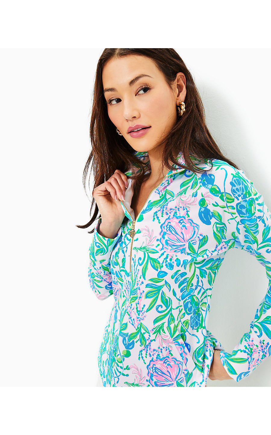 UPF 50+ SKIPPER POPOVER, RESORT WHITE JUST A PINCH