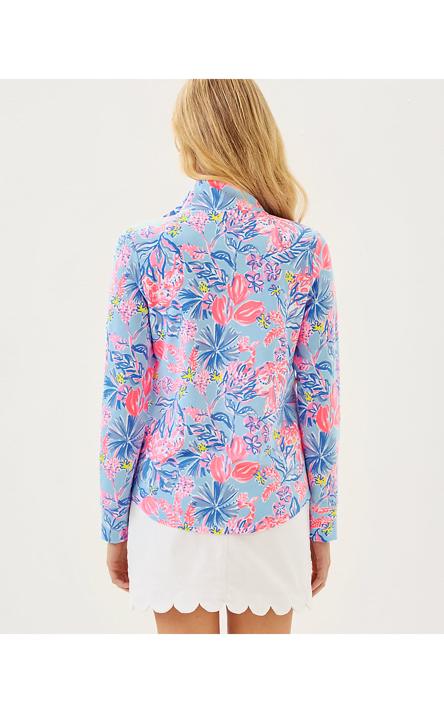 LEONA UPF 50+ ZIP-UP, MULTI ELEPHANT SPLASH