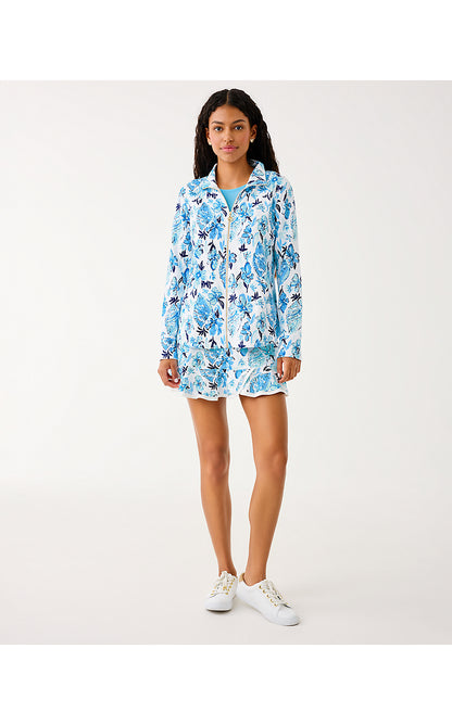 LEONA UPF 50+ ZIP-UP, RESORT WHITE SEASHELL SPLENDOR