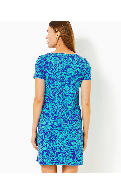 CODY SHORT SLEEVE DRESS, MARTINIQUE BLUE JUNGLE OASIS