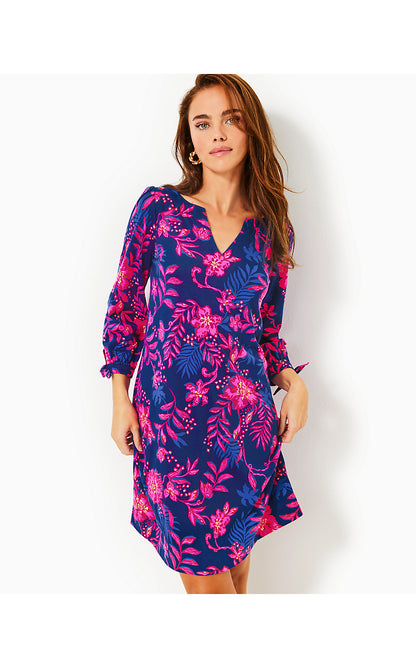 CATH 3/4 SLEEVE DRESS, BLUE MED NEVER ENDING SUMMER