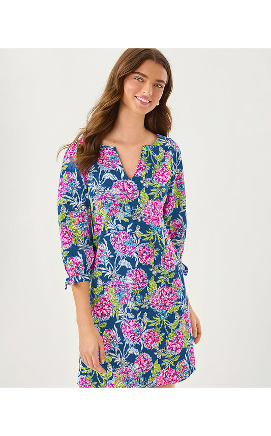 CATH 3/4 SLEEVE DRESS, MULTI DAHLIA LICIOUS