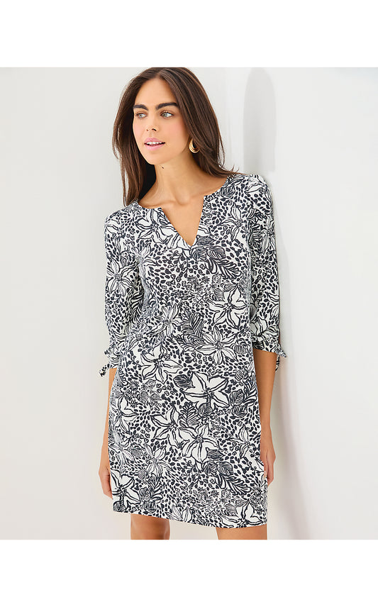 CATH 3/4 SLEEVE DRESS, ONYX LOTS TO SPOT