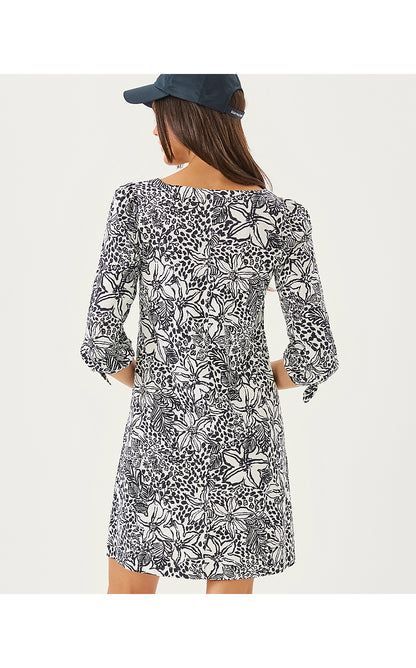 CATH 3/4 SLEEVE DRESS, ONYX LOTS TO SPOT