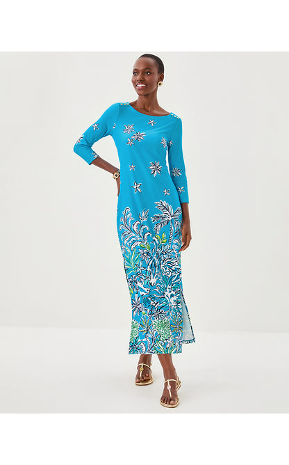 SERALINA UPF 50+ MAXI, TANGIER TEAL SAFARI SOCIAL ENGINEERED CHILLYLILLY