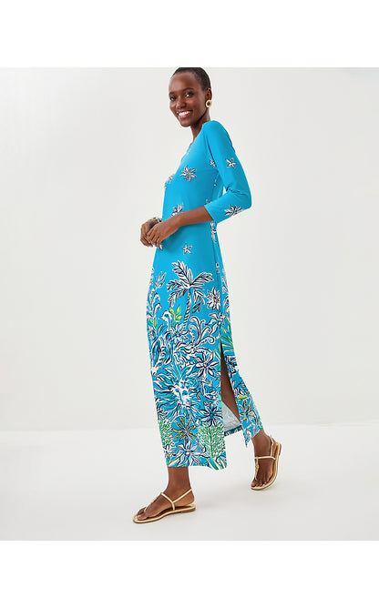 SERALINA UPF 50+ MAXI, TANGIER TEAL SAFARI SOCIAL ENGINEERED CHILLYLILLY