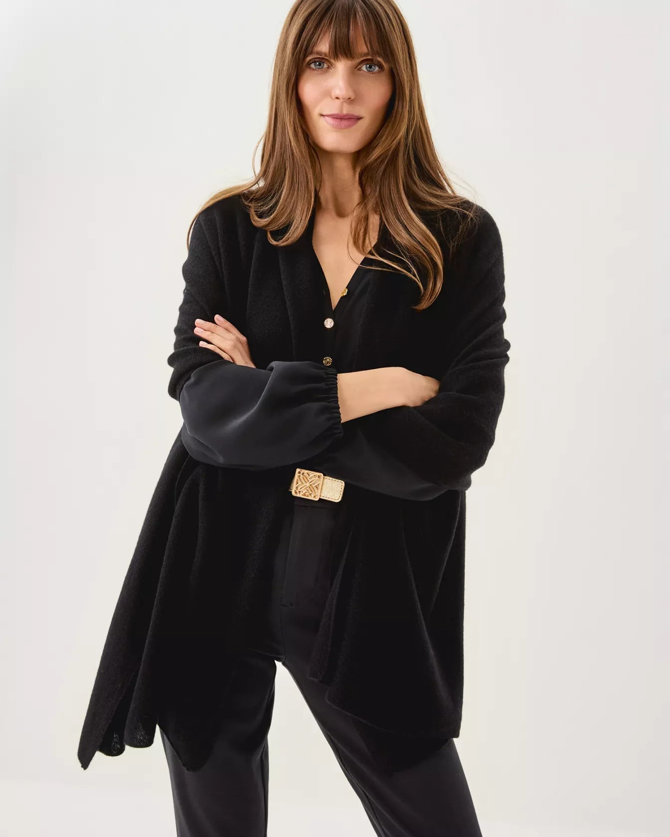 LANELLE CASHMERE WRAP, BLACK