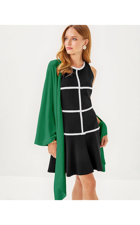 LANELLE CASHMERE WRAP, HEATHERED FIDDLE LEAF GREEN