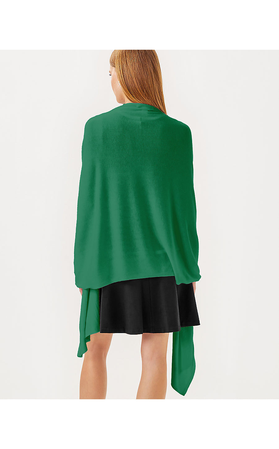 LANELLE CASHMERE WRAP, HEATHERED FIDDLE LEAF GREEN