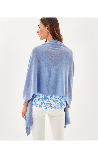 LANELLE CASHMERE WRAP, HEATHERED JACARANDA BLUE