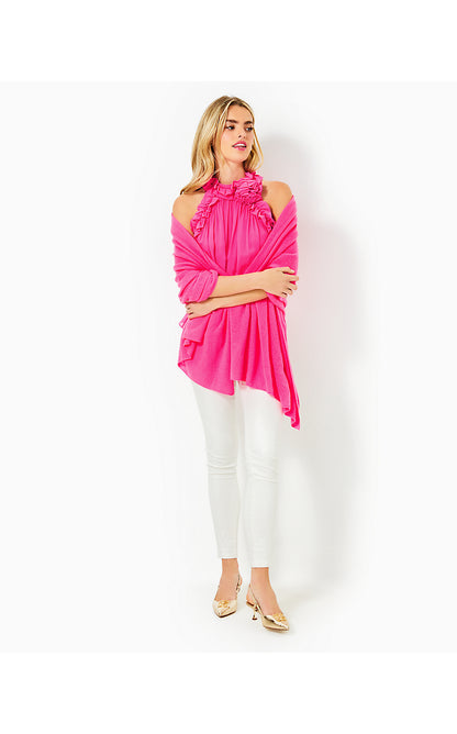 LANELLE CASHMERE WRAP, PASSION FRUIT PINK