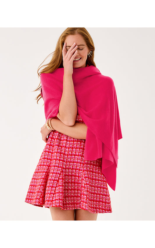 LANELLE CASHMERE WRAP, RASPBERRY ROUGE