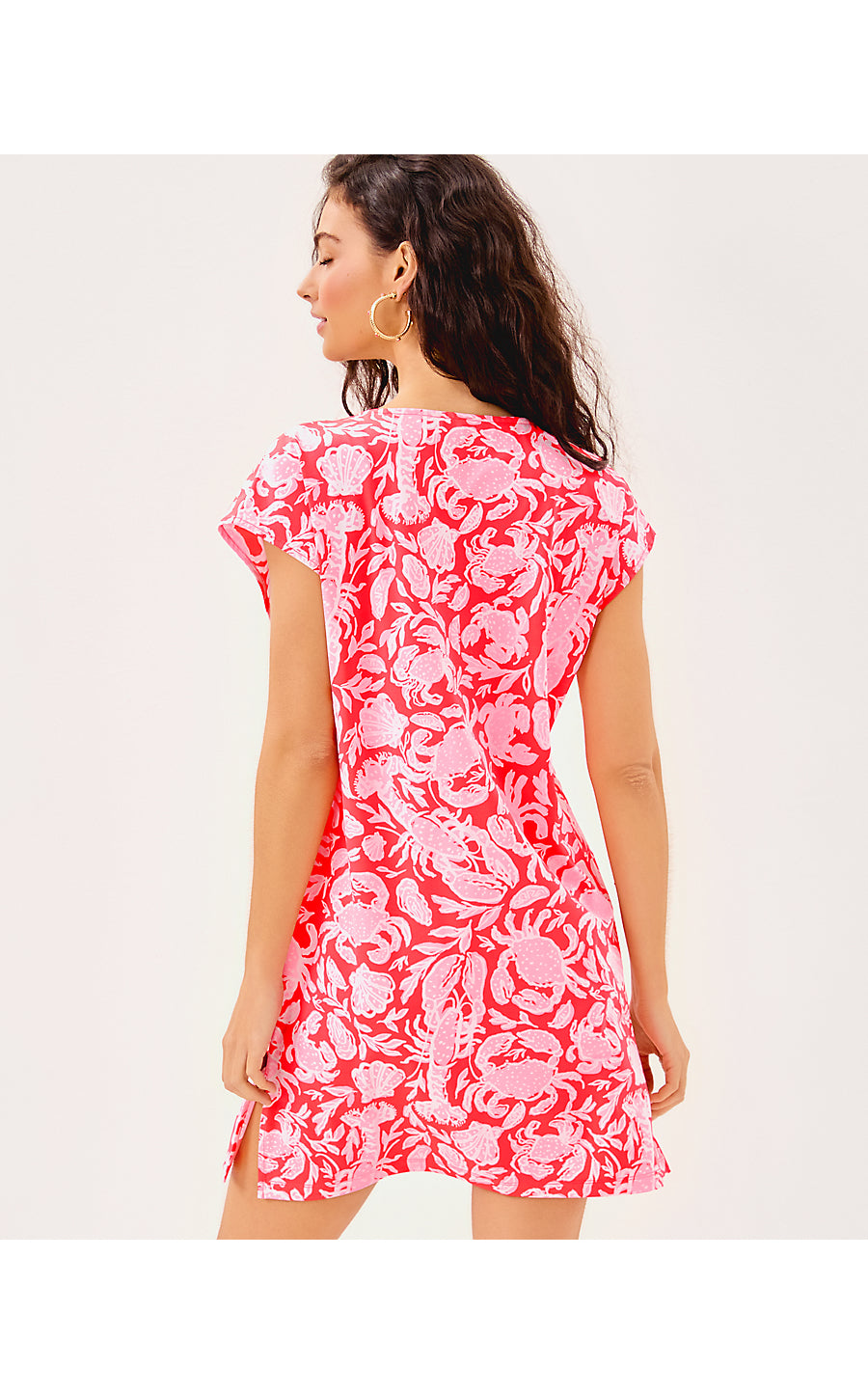 TALLI V-NECK COVERUP, CANE CORAL CRAB COLLAB