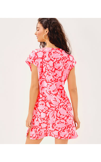 TALLI V-NECK COVERUP, CANE CORAL CRAB COLLAB