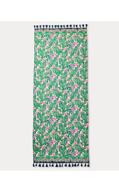 RESORT SCARF, CONCH SHELL PINK ROARING WITH JOY ENGINEERED SCARF