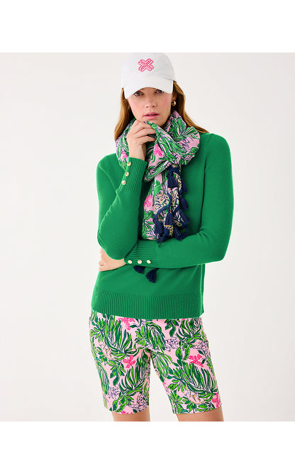 RESORT SCARF, CONCH SHELL PINK ROARING WITH JOY ENGINEERED SCARF