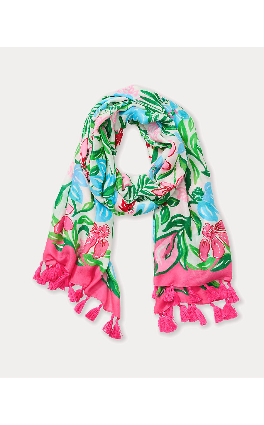 RESORT SCARF, MULTI GLOWING GARDENS ENGINEERED SCARF